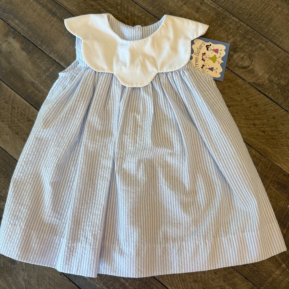 NWT Blue and White Seersucker Dress